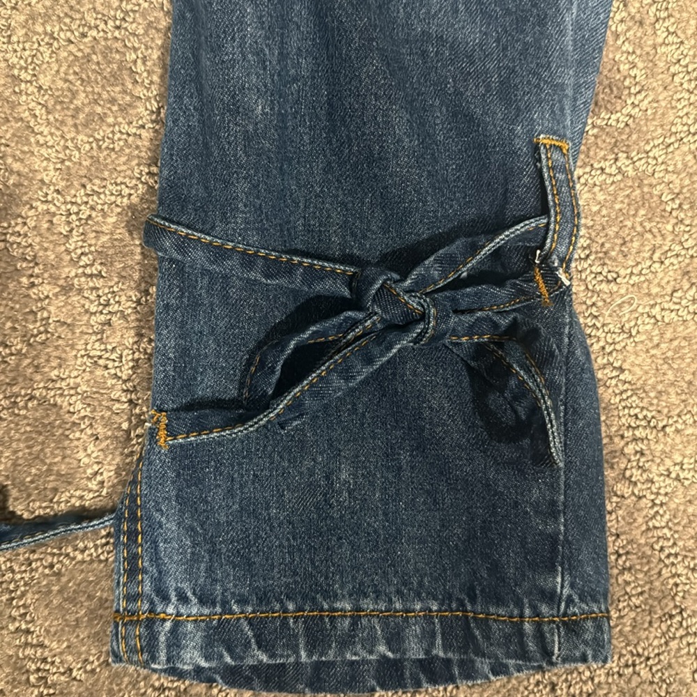 Parisian Boyfriend Jeans with Tie Cuff - Picture 6 of 6